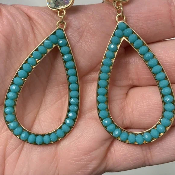 *NWOT* Teardrop Bead Stud Dangle Earring - Picture 4 of 5